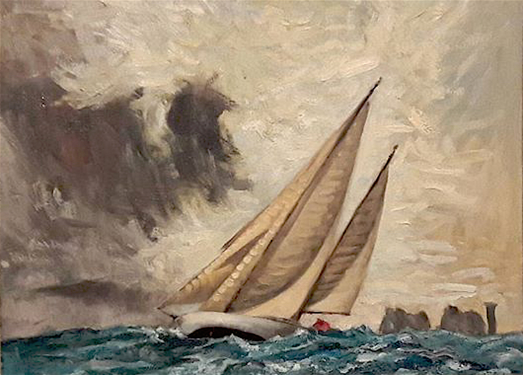 yacht under full sail before the wind by Stephen Edwards